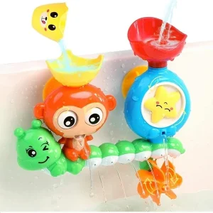 Christmas Decoration Baby Bath Toys, Cute Monkey & Caterpillar Shaped Children Bathing Toy, Interactive And Multicolor, Suitable For Infant And Young Children Bathing (Without Accessories) Red