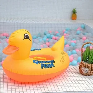 Baby Children Yellow Duck Boat Swimming Boat Water Boat Inflatable Animal Swimming Ring Seat For Kids Yellow