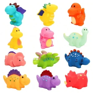 12 Pieces Mold Free Baby Dinosaur Bath Toys For Toddlers Infants Bathtub Toy No Mold No Hole Kids Bathtub Pool Toys Multicolor