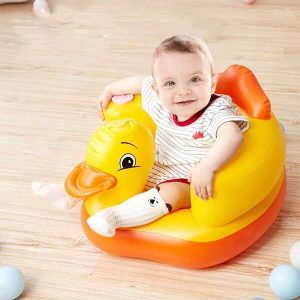 Inflatable Baby Bath And Beach Chair - Infant Chair For 3-12 Months - Perfect For Parents Yellow