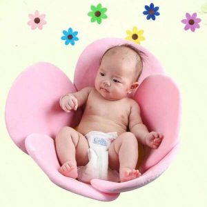 1pc New Sunflower Shaped Baby Bath Mat, Infant Can Lie Or Sit, For Face Washing Sink And Bathtub Pink