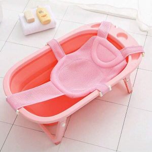 Baby 5-Snap T-Shaped Bath Net For 0-18 Months - Baby Bath Net For Safe And Comfortable Bathing Experience. Our Offered Baby Bath Cushion And Bathtub Accessories Provide Fun Bath Time For Your Little Ones, Perfect Gift For Christmas, Halloween, Thanksgiving. Pink