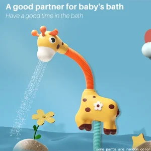 1pc Giraffe Electric Shower Childrens Bath Bathroom Water Toys Baby Toys Baby Bath Spray Water Play Indoor Parent-Child Interaction Birthday Gift Baby Toys Help Baby Love Bathing And Playing Yellow