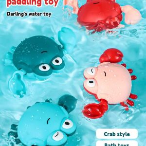 1pc Crab Bath Toys Baby Toys Swim Float Toys Cute Little Crab Clockwork Bath Toys Toddler Toys Suitable For Birthday Gifts To Children,The Expressions Are Random,Bath Toys,Baby Toys,Baby Bath Toys Multicolor