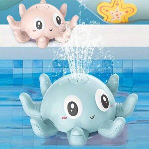 1pc Baby Bathtub Toy, Automatic Induction Water Spray Electric Octopus Toy , Water Play, Water Spray, Swimming Pool Bathroom Toy, Sprinkler Bath Toy Interactive Bath Toy, Light Up Bath Toy(Battery Not Included) Multicolor