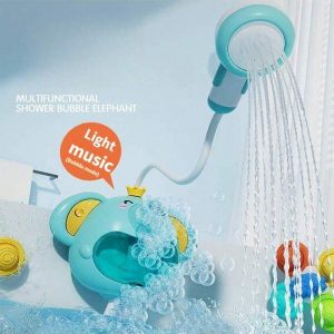 1pc Electric Watering Elephant Bubble Bath Shower Head, Cute Elephant Shower Sprinkler Bathtub Toy, Fun Water Play Bathroom Baby Shower Toy Set Multicolor