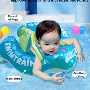 1pc Baby Swimming Float Ring Armpit Ring Inflatable Water Sport Float For Infant And Toddler, Playing Fun In Pool Green