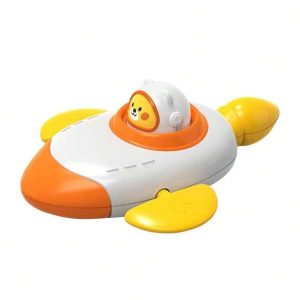 1PC Chain Up Space Rocket Boat Shower Toy Baby Shower Toy Children's Bathroom Water Game Space Rocket Boat Cute Water Spray Toy Bathtub Water Toy Cute Space Rocket Boat Plastic Swimming Bath Children's Toy Bathroom Cute Bear Baby Children's Clockwork Playing With Water,Black Friday, Christmas Gifts Multicolor