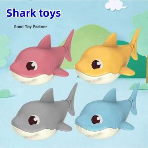 1pc Shark Swimming And Water Play Toys, Baby Toys, Children's Bath Toys With Winding Tail Rotating Device, Cartoon Animals, Baby Bathtub Toys, Shower Sets And Educational Games,Black Friday, Christmas Gifts Multicolor