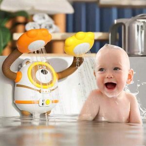 Baby Bath Toy, Battery Operated Bathtub Water Pump With 2 Bath Shower Head Toys, Swimming Bath Toys For Infants Toddlers Kids White