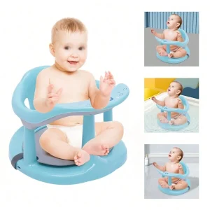 Portable Infant Baby Bath Tub Ring Seat W/ Backrest For 6-18 Months US Green