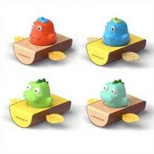 1 Pc Little Dinosaur Hippo Kayak Toy Swimming Pool Bathroom Classic Water Toys Cute Bath Toy Cartoon Little Dinosaur Boatin Multicolor