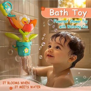 Baby Bath Toy Flower Watering Can Pool Bath Tub Toy With Strong Suction Cup For 6-12m 12-18m Infant Baby Age 1 2 3 4 Years Old Toddlers Boys Girls, Kids Shower Gifts 1 PC